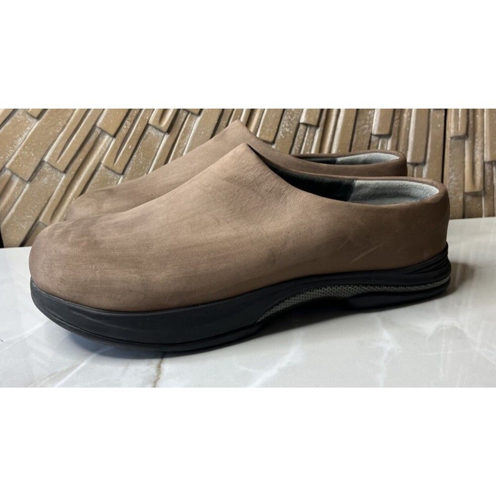 Earth Thunder  Men 13 Wmn 15 Clogs Mules Slip On Shoes Leather Brown
